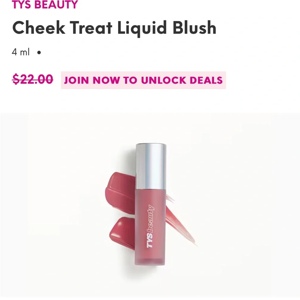NWOB TYS Beauty Cheek Treat Liquid Blush - Pink (Drip) FULL SIZE